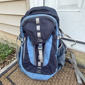L.L. Bean Quad Black and Blue Backpack